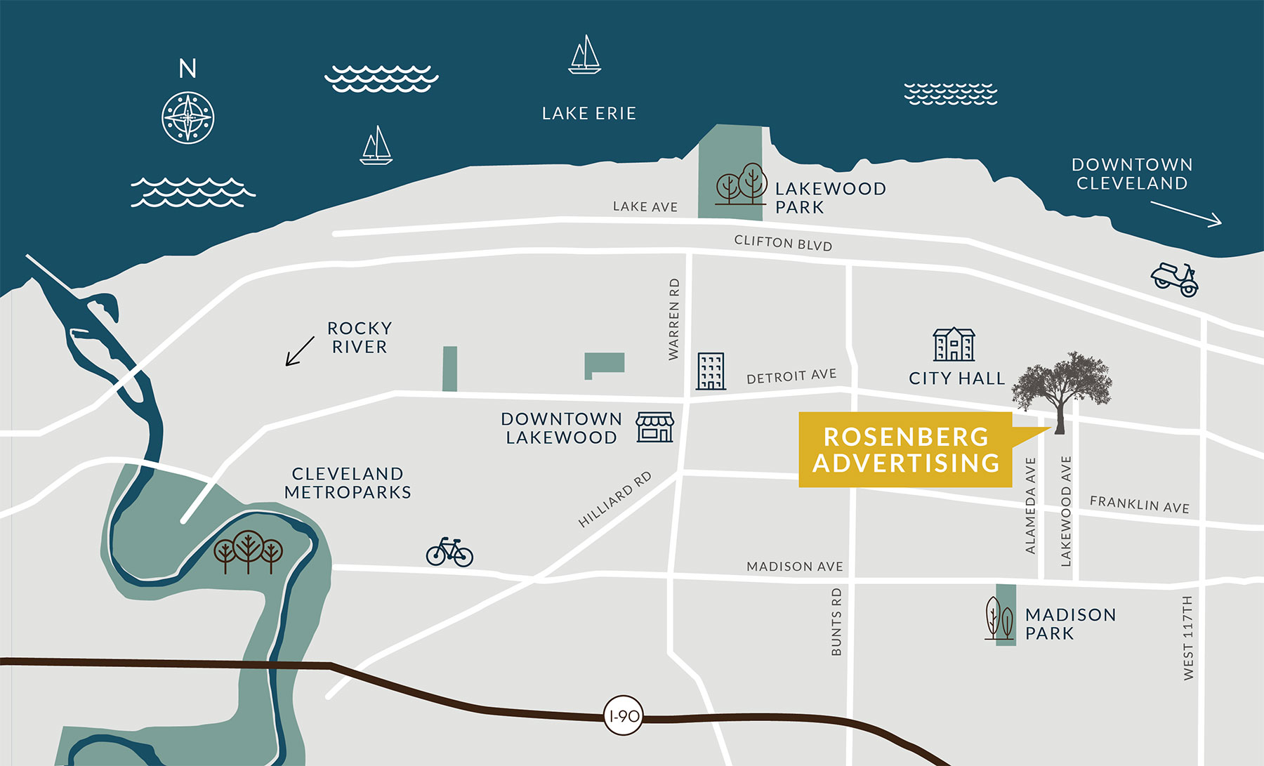 Map of Cleveland, Ohio